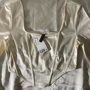 Satin creme corset top